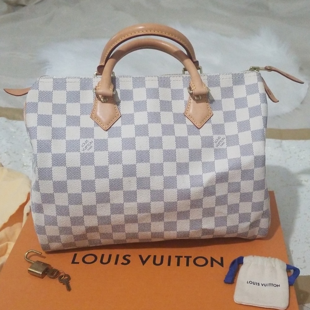 Authentic Louis Vuitton Damier Azur Speedy 30